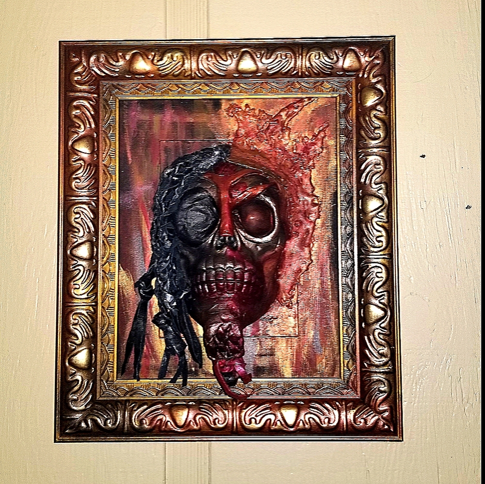 One of a kind mixed media art piece